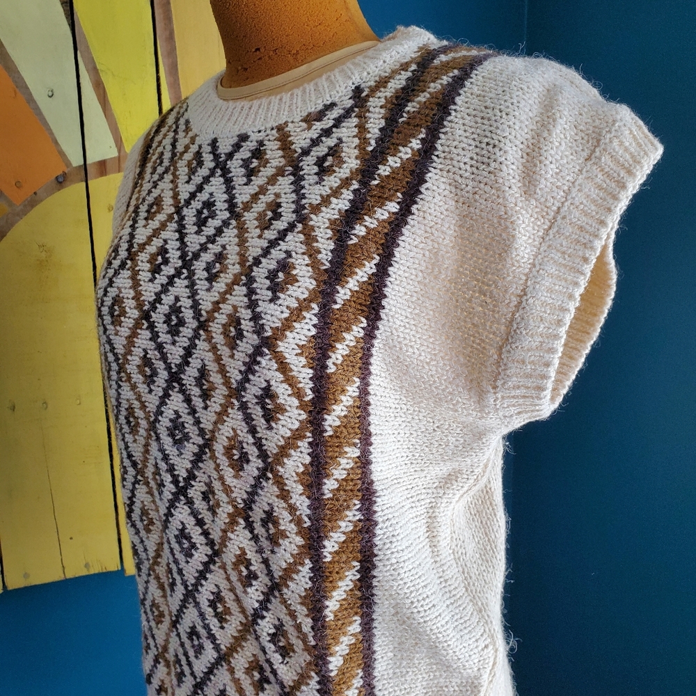 Vintage Earth Tone Sweater Silk Jaclyn Smith Wool - Picture 4 of 15